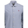 Polo américain à manches longues pour homme, bleu
