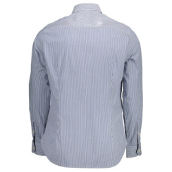 Polo américain à manches longues pour homme, bleu