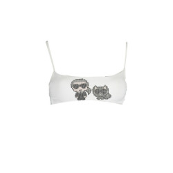 Haut de maillot de bain Karl Lagerfeld Beachwear pour femme, blanc