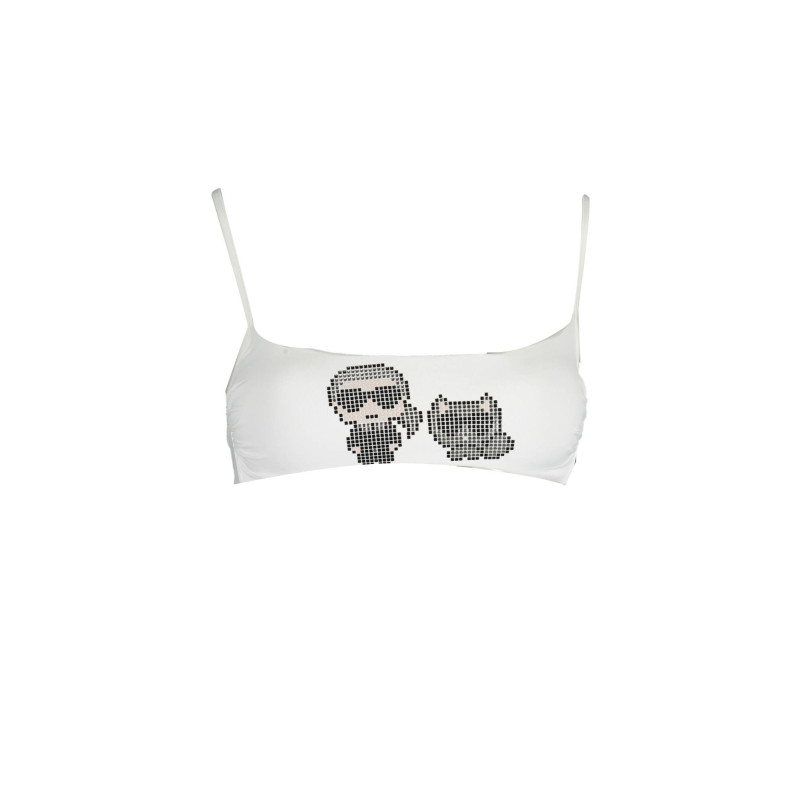 Haut de maillot de bain Karl Lagerfeld Beachwear pour femme, blanc