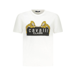 T-SHIRT À MANCHES COURTES CAVALLI CLASS HOMME BLANC