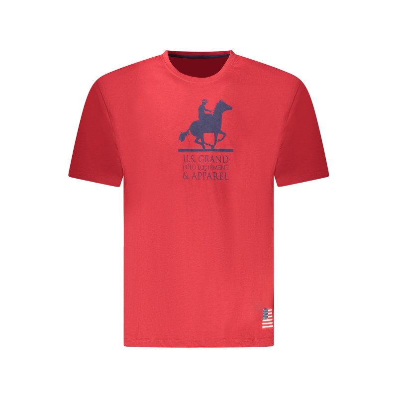 US GRAND MEN'S SHORT-SLEEVED RED T-SHIRT