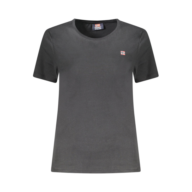 T-SHIRT FEMME MANCHES COURTES NORVÈGE 1963 NOIR