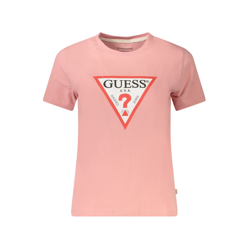 T-SHIRT À MANCHES COURTES GUESS JEANS POUR FEMME ROSE