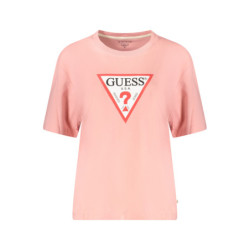 T-SHIRT À MANCHES COURTES GUESS JEANS POUR FEMME ROSE