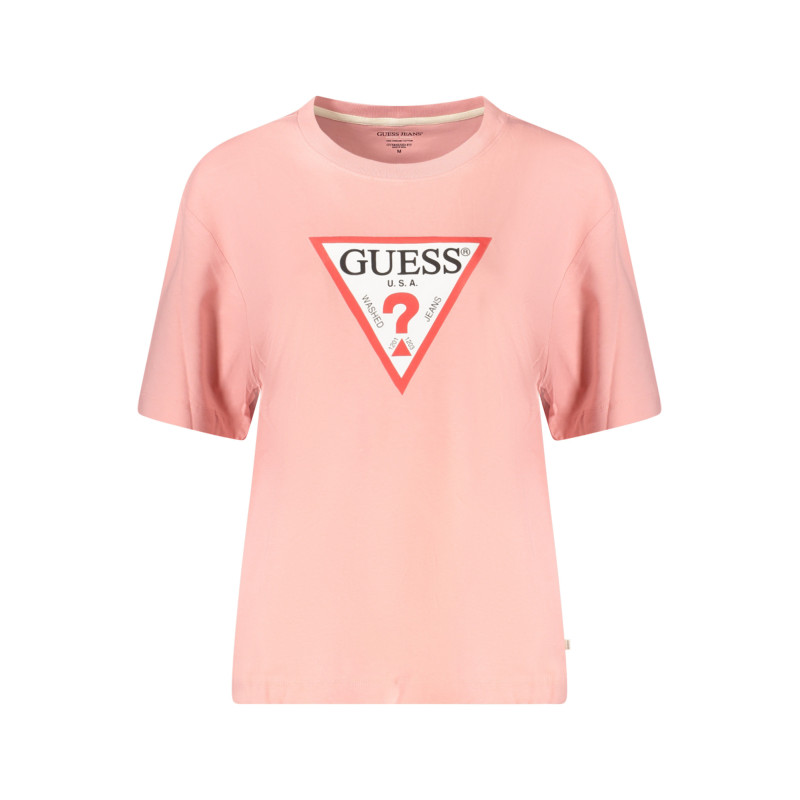 T-SHIRT À MANCHES COURTES GUESS JEANS POUR FEMME ROSE