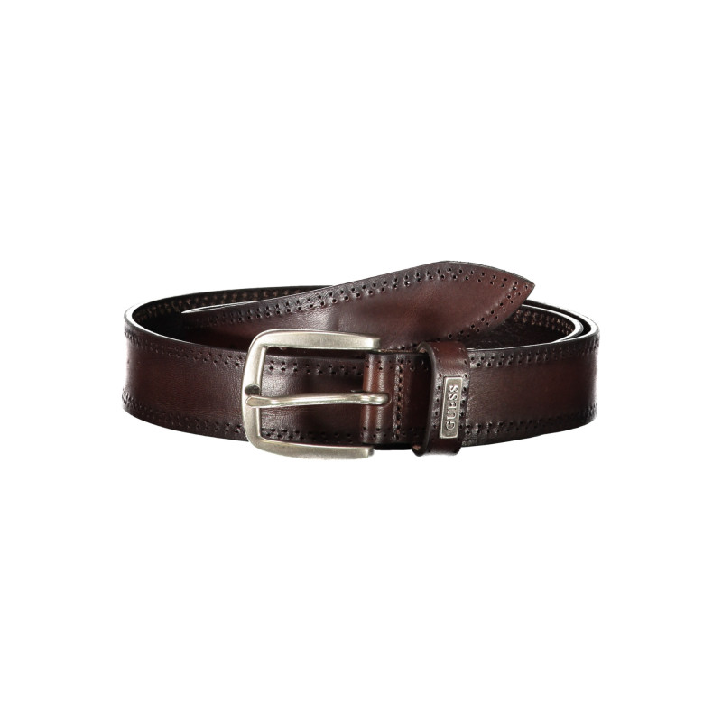 GUESS JEANS LEATHER BELT MEN BROWN