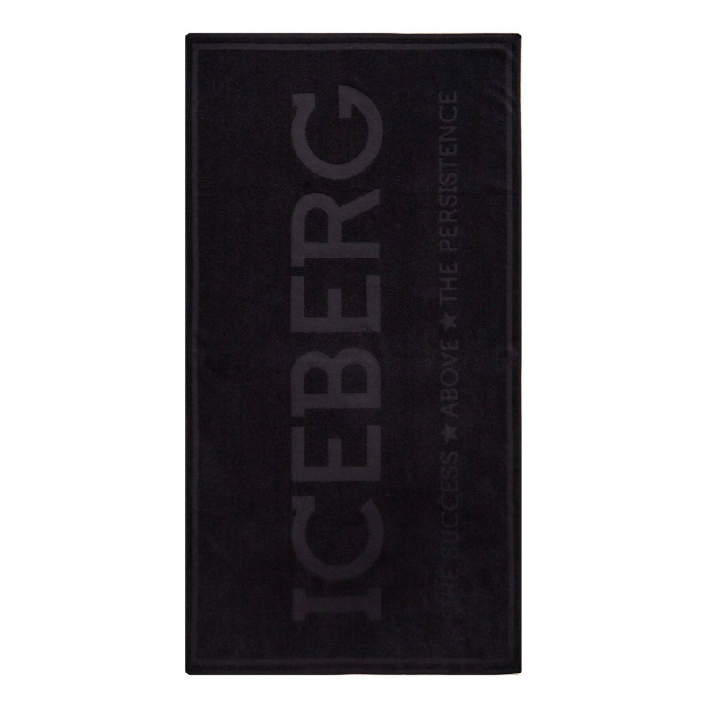 ICEBERG MEN'S BLACK BEACH TOWEL