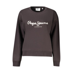 PEPE JEANS WOMEN'S BLACK ZIP-UP SWEATSHIRT