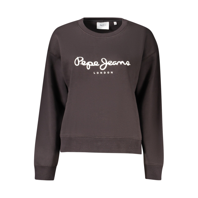 PEPE JEANS WOMEN'S BLACK ZIP-UP SWEATSHIRT