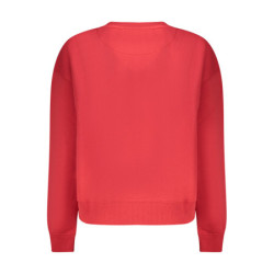 PEPE JEANS WOMEN'S RED ZIP-UP SWEATSHIRT