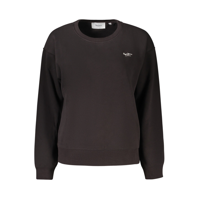 PEPE JEANS WOMEN'S BLACK ZIP-UP SWEATSHIRT