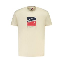TOMMY HILFIGER MEN'S SHORT-SLEEVE T-SHIRT BEIGE
