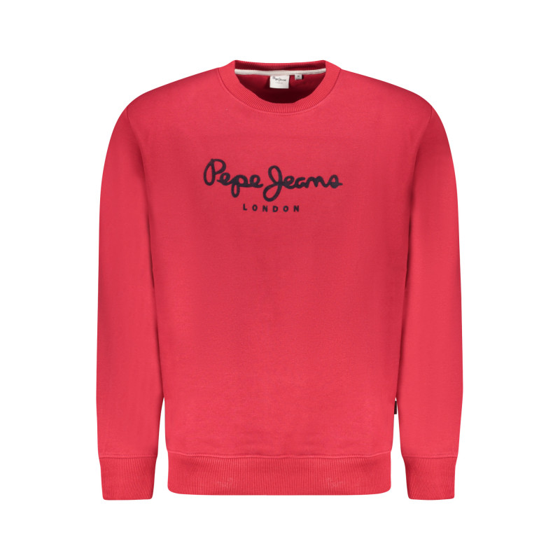 PEPE JEANS MEN'S RED ZIP-UP SWEATSHIRT