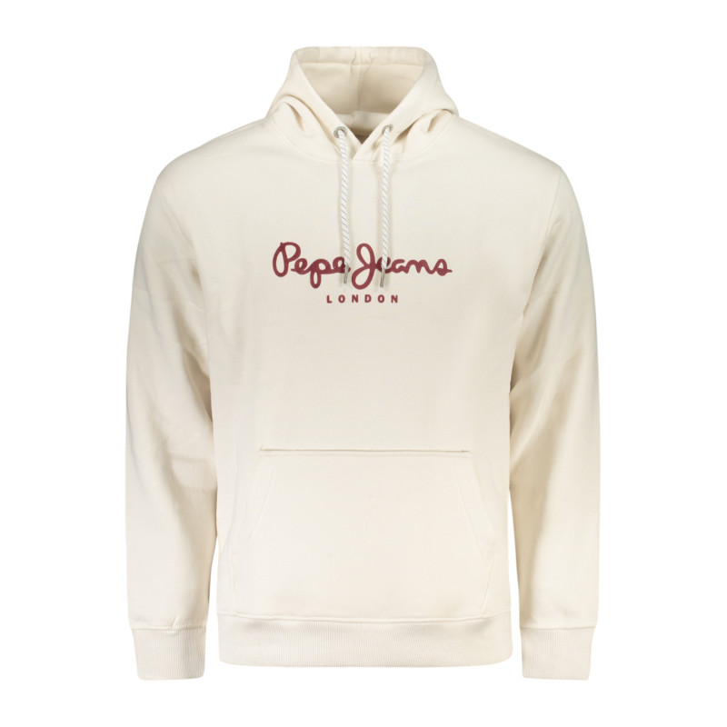 PEPE JEANS MEN'S WHITE ZIP-UP SWEATSHIRT