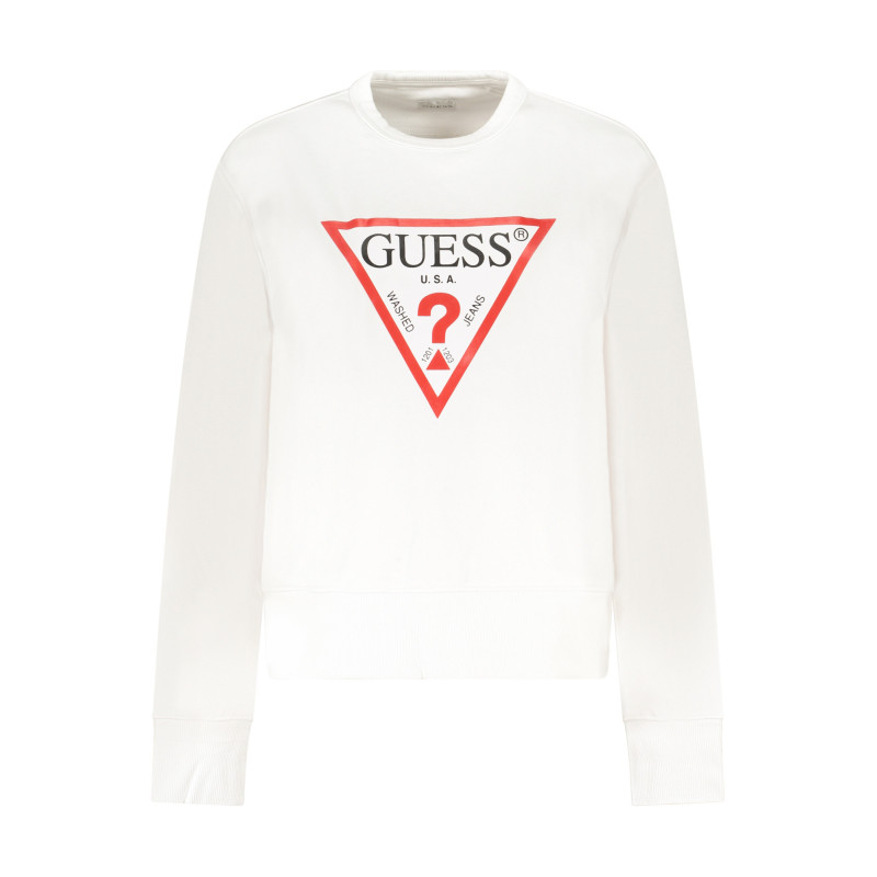 Sweat-shirt zippé blanc pour femme Guess Jeans