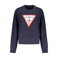 GUESS JEANS WOMEN'S BLUE ZIP-UP SWEATSHIRT