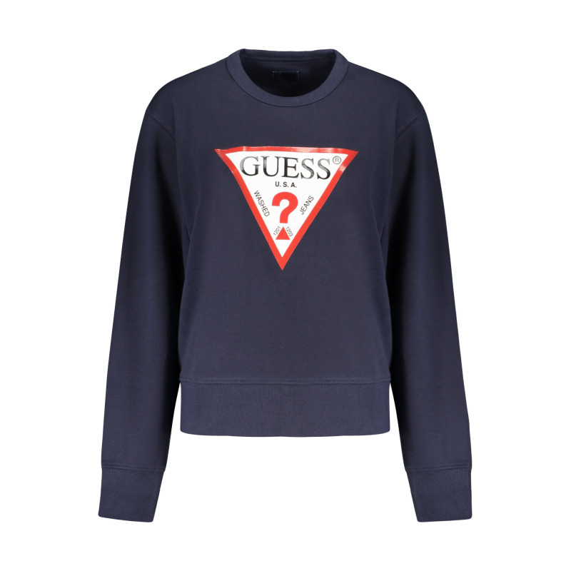 GUESS JEANS WOMEN'S BLUE ZIP-UP SWEATSHIRT