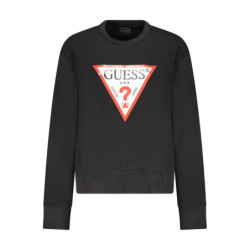 GUESS JEANS WOMEN'S BLACK ZIP-UP SWEATSHIRT