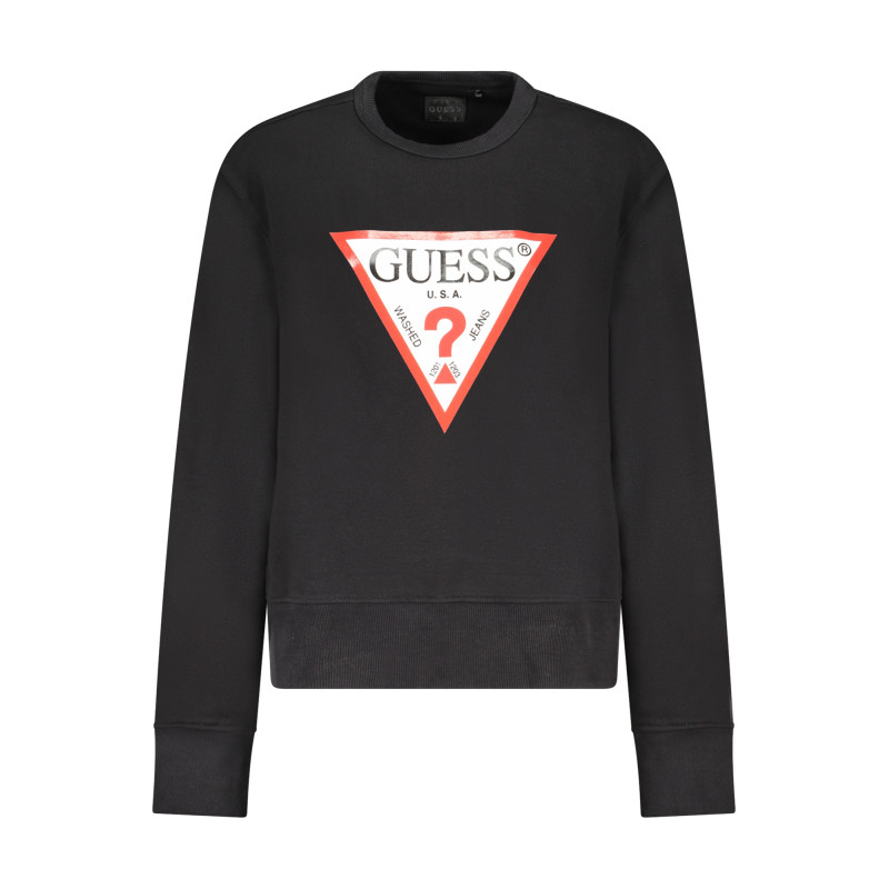 Sweat-shirt zippé noir pour femme Guess Jeans