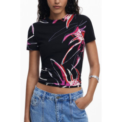 DESIGUAL WOMEN'S SHORT-SLEEVE T-SHIRT BLACK