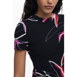 T-SHIRT À MANCHES COURTES POUR FEMME DESIGUAL NOIR