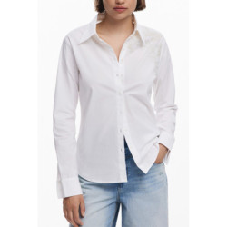 DESIGUAL WOMEN'S LONG-SLEEVED SHIRT WHITE