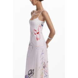 DESIGUAL WOMEN'S LONG DRESS WHITE