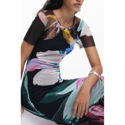 DESIGUAL WOMEN'S LONG BLACK DRESS