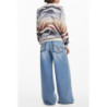 DESIGUAL WOMEN'S WHITE SWEATER