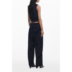 DESIGUAL WOMEN'S BLACK TROUSERS