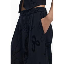 DESIGUAL WOMEN'S BLACK TROUSERS