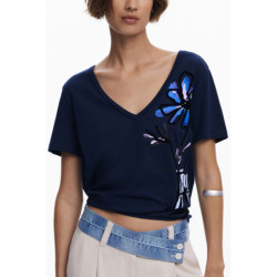 T-SHIRT À MANCHES COURTES POUR FEMME DESIGUAL BLEU