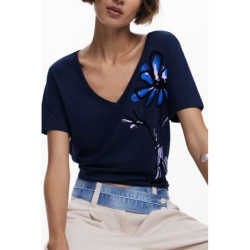 T-SHIRT À MANCHES COURTES POUR FEMME DESIGUAL BLEU