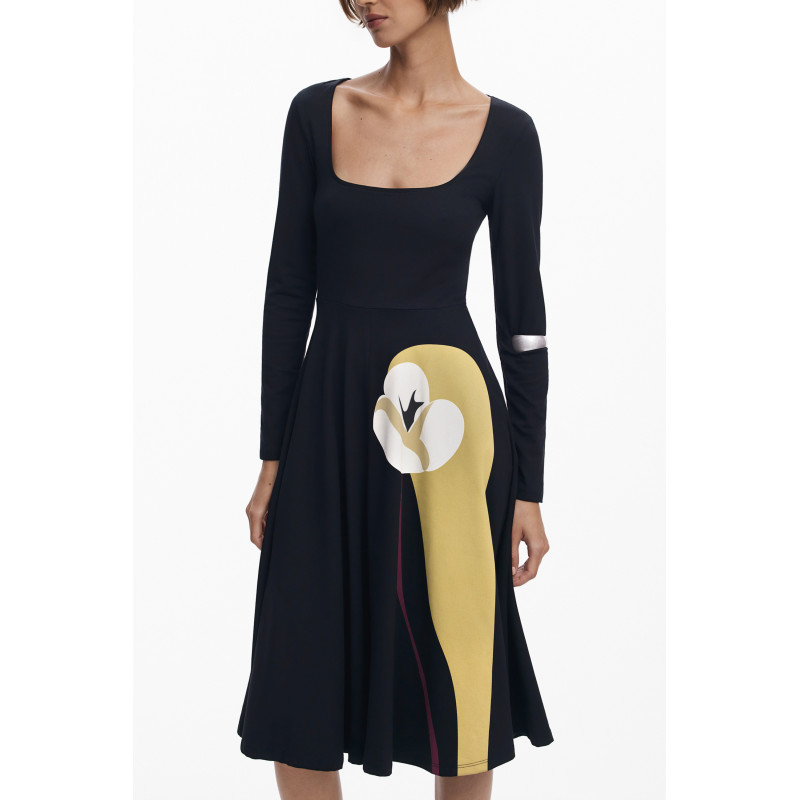 ROBE LONGUE NOIRE POUR FEMME DESIGUAL