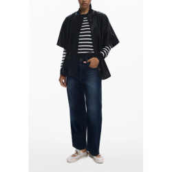 PONCHO DESIGUAL FEMME NOIR