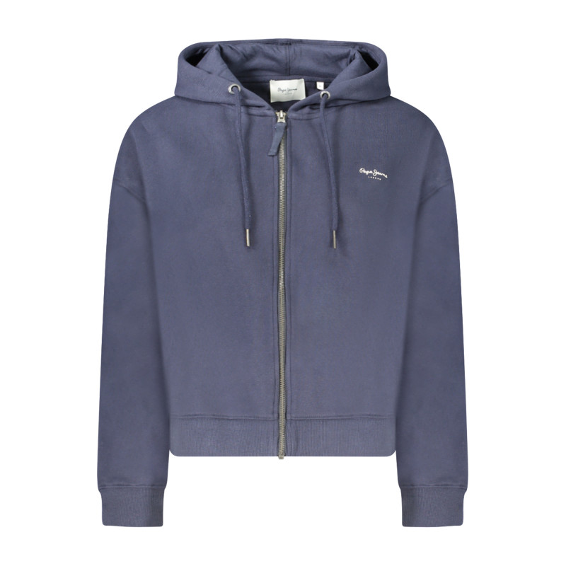 PEPE JEANS WOMEN'S BLUE ZIP-UP SWEATSHIRT