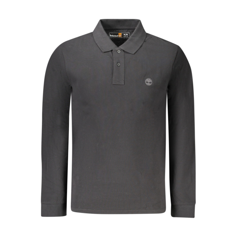 TIMBERLAND MEN'S LONG-SLEEVE POLO SHIRT BLACK