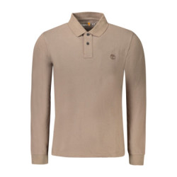 TIMBERLAND MEN'S LONG-SLEEVE POLO SHIRT, BROWN