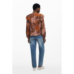DESIGUAL WOMEN'S LONG-SLEEVED SHIRT, ORANGE