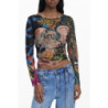 T-SHIRT À MANCHES LONGUES FEMME DESIGUAL NOIR