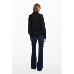DESIGUAL WOMEN'S LONG-SLEEVED SHIRT, BLACK