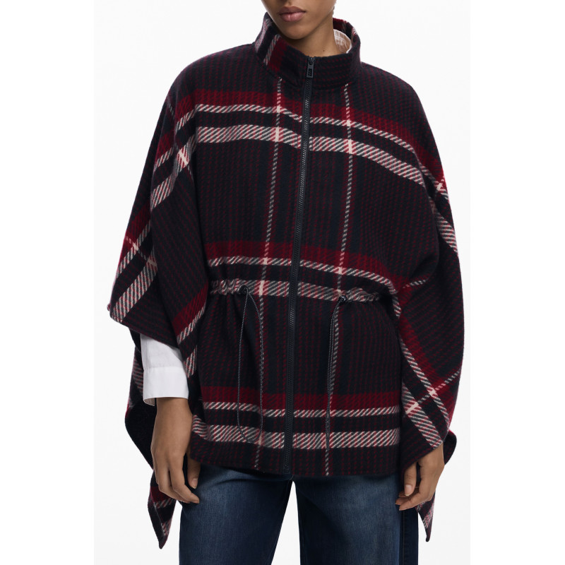 PONCHO DESIGUAL FEMME NOIR