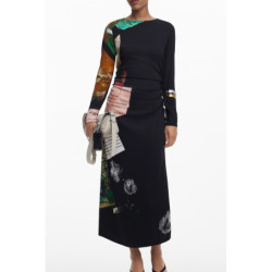 DESIGUAL WOMEN'S LONG BLACK DRESS