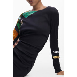 DESIGUAL WOMEN'S LONG BLACK DRESS