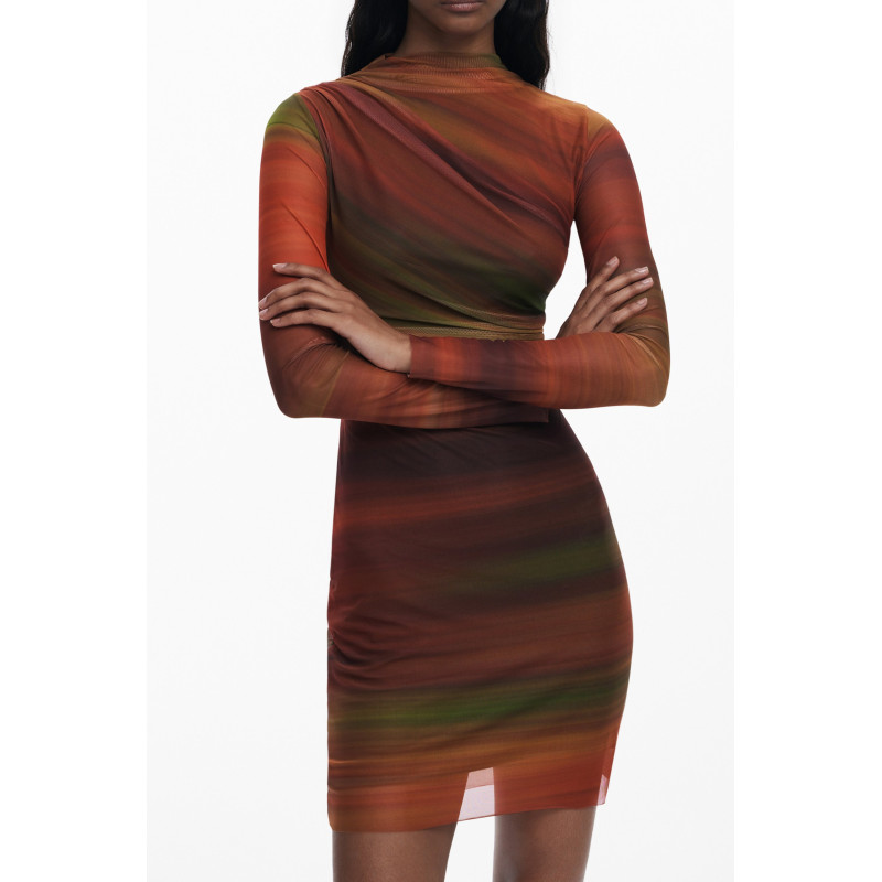 ROBE COURTE FEMME DESIGUAL ORANGE