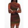DESIGUAL WOMEN'S SHORT DRESS ORANGE
