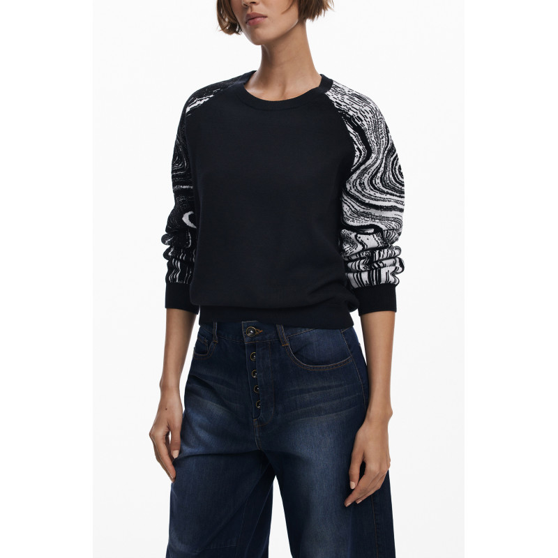 DESIGUAL WOMEN'S BLACK SWEATER