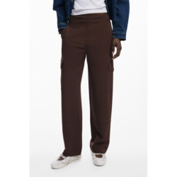DESIGUAL WOMEN'S BROWN TROUSERS