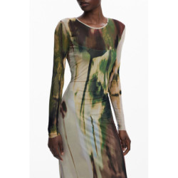 ROBE LONGUE FEMME DESIGUAL VERTE
